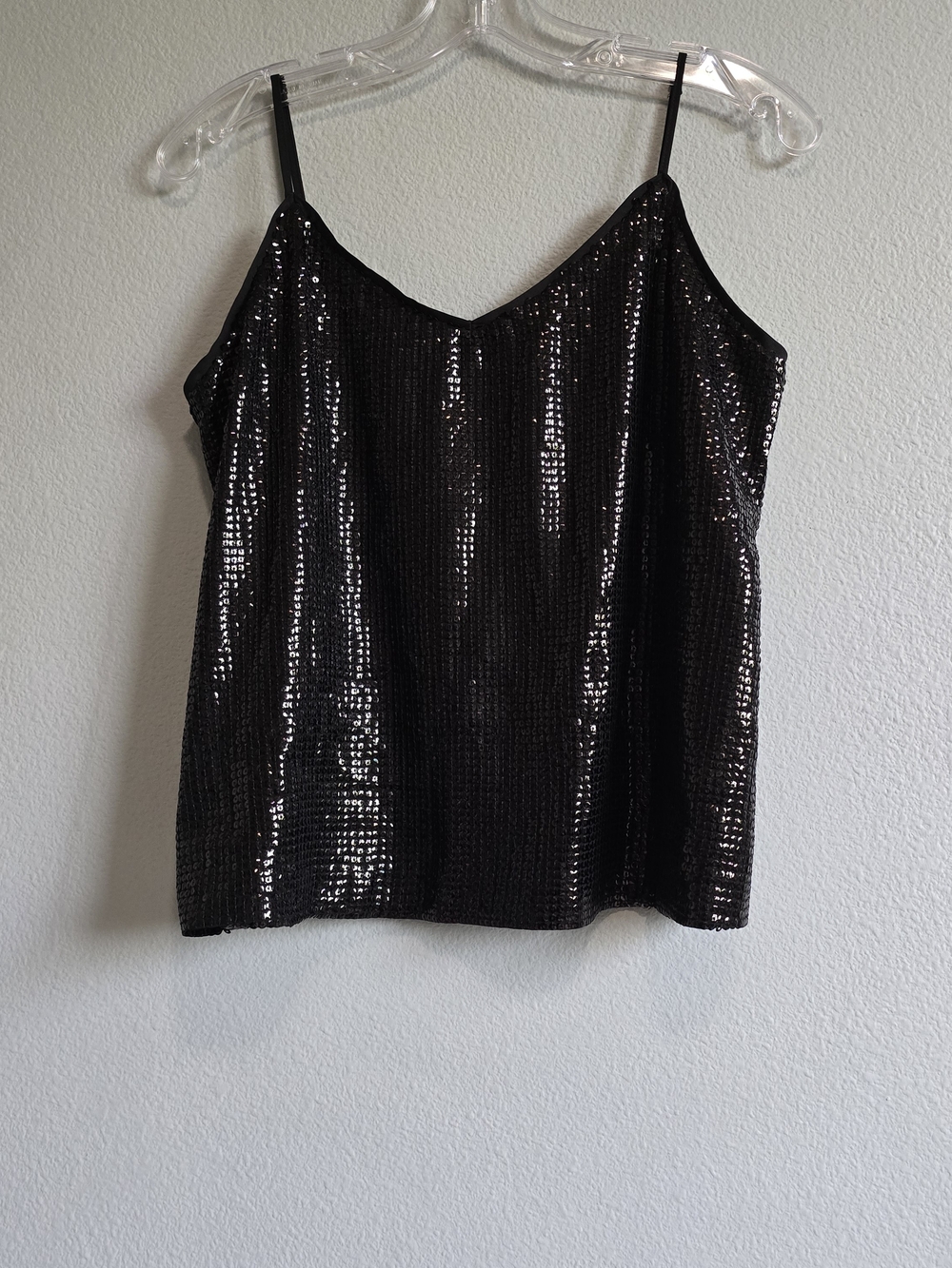 Vince Camuto Black Sequin Tank Top Size S